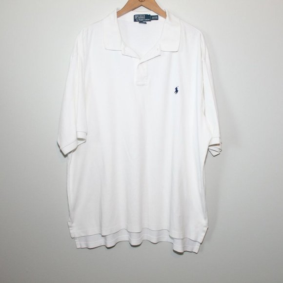 Polo Ralph Lauren Short Sleeve Polo Shirt White Men's Size XLT Long Tall H12335 - Picture 8 of 9